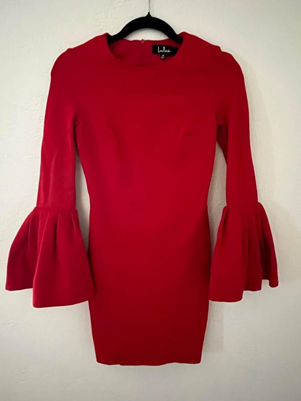 Lulus Red Bell Sleeve Kimono Bodycon Dress XS